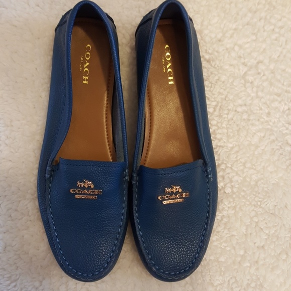 coach blue loafers